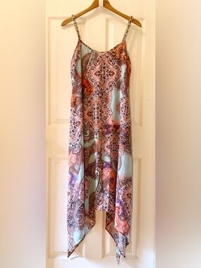 Neiman Marcus Women’s Pink Paisley Asymmetrical Hem Dress - Size 10